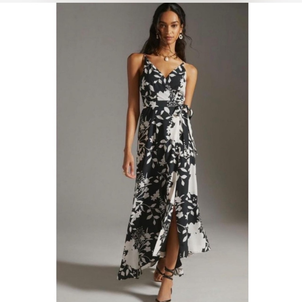Anthropologie Hutch Printed Floral Wrap Maxi Dress Size Small NWOT